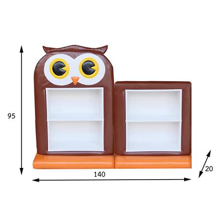 ชั้นวางของเด็กมินิแบบตั้งพื้น PLAY SANOOK นกฮูก สีน้ำตาล/ขาว_2