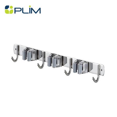 ที่แขวนไม้ม็อปติดผนัง PLIM TITAN 3คลิป 4ตะขอ สีเทา_0