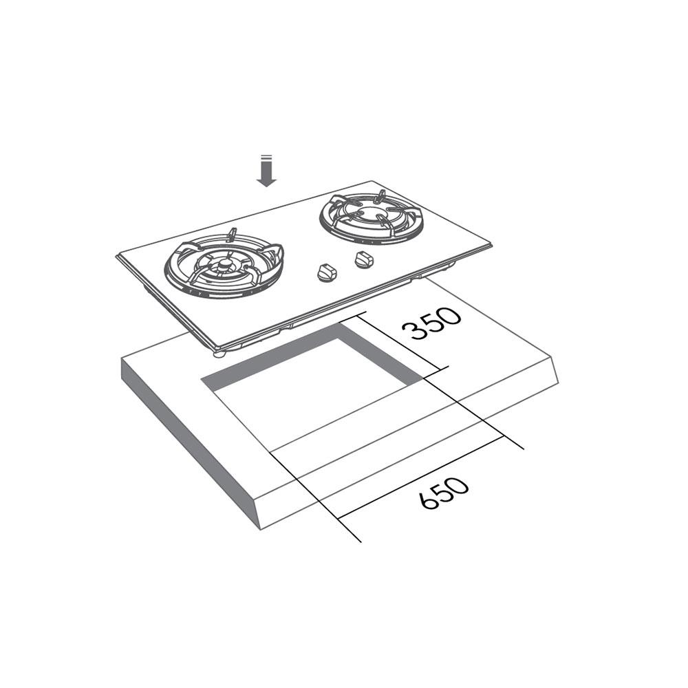 เตาฝังแก๊ส LUCKY FLAME LGS-992 80 ซม.