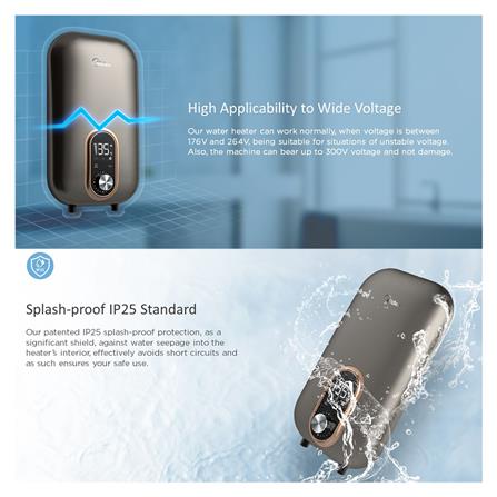 เครื่องทำน้ำอุ่น MIDEA DSK45EU5 สีมอคค่า 4,500 วัตต์_3