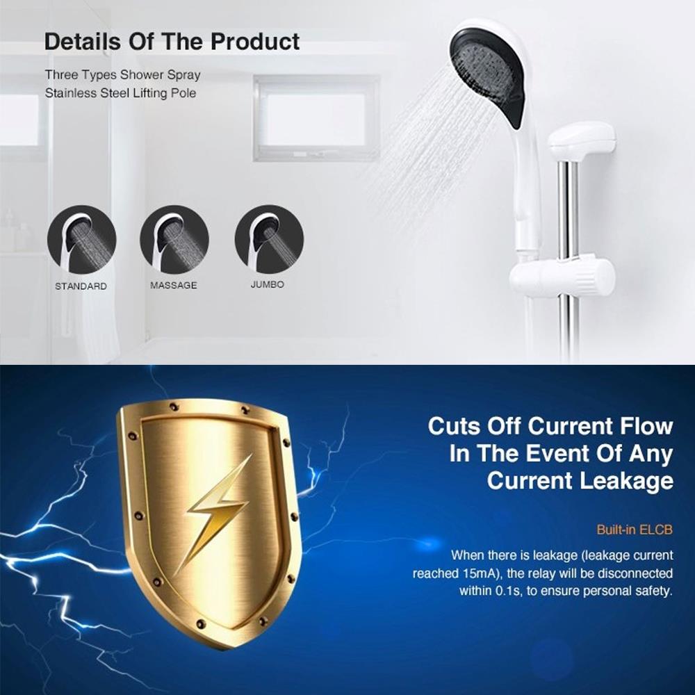 เครื่องทำน้ำอุ่น MIDEA DSK45Q สีขาว 4,500 วัตต์