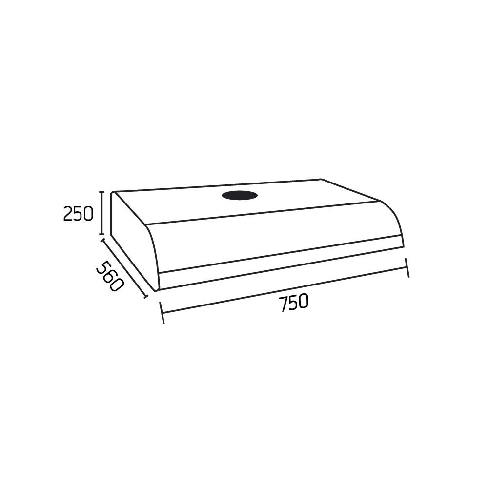 เครื่องดูดควันมาตรฐาน LUCKY FLAME RG-75S 75 ซม.