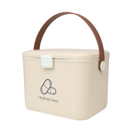 กล่องจัดเก็บยาขนาดเล็ก มีหูหิ้ว STACKO 25x22x19.5 ซม. สีเบจ_0