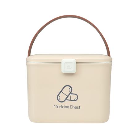 กล่องจัดเก็บยาขนาดเล็ก มีหูหิ้ว STACKO 25x22x19.5 ซม. สีเบจ_1