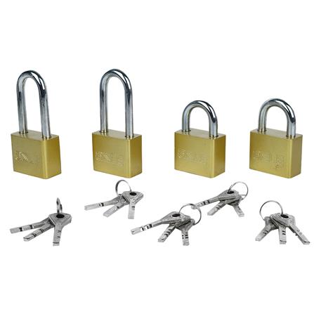 กุญแจมาสเตอร์คีย์ AZLE 40 มม. สีทองเหลืองขัดเงา (แพ็ก 4 ชิ้น)