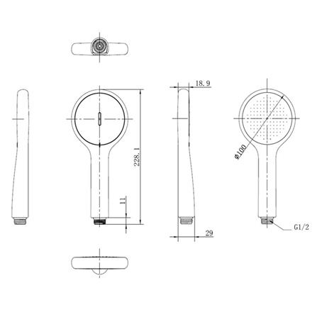 ชุดฝักบัวสายอ่อน 1 ระดับ AMERICAN STANDARD FFASS506-000610BT0 สีดำ_1