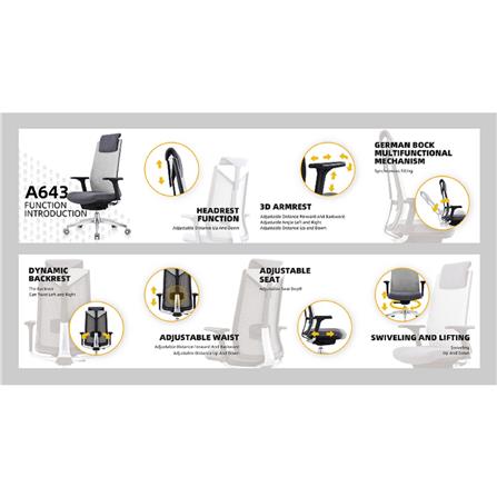 เก้าอี้สำนักงาน FURDINI BARRON ตาข่าย/ผ้า สีดำ_13