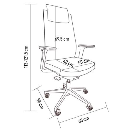 เก้าอี้สำนักงาน FURDINI BARRON ตาข่าย/ผ้า สีดำ_18