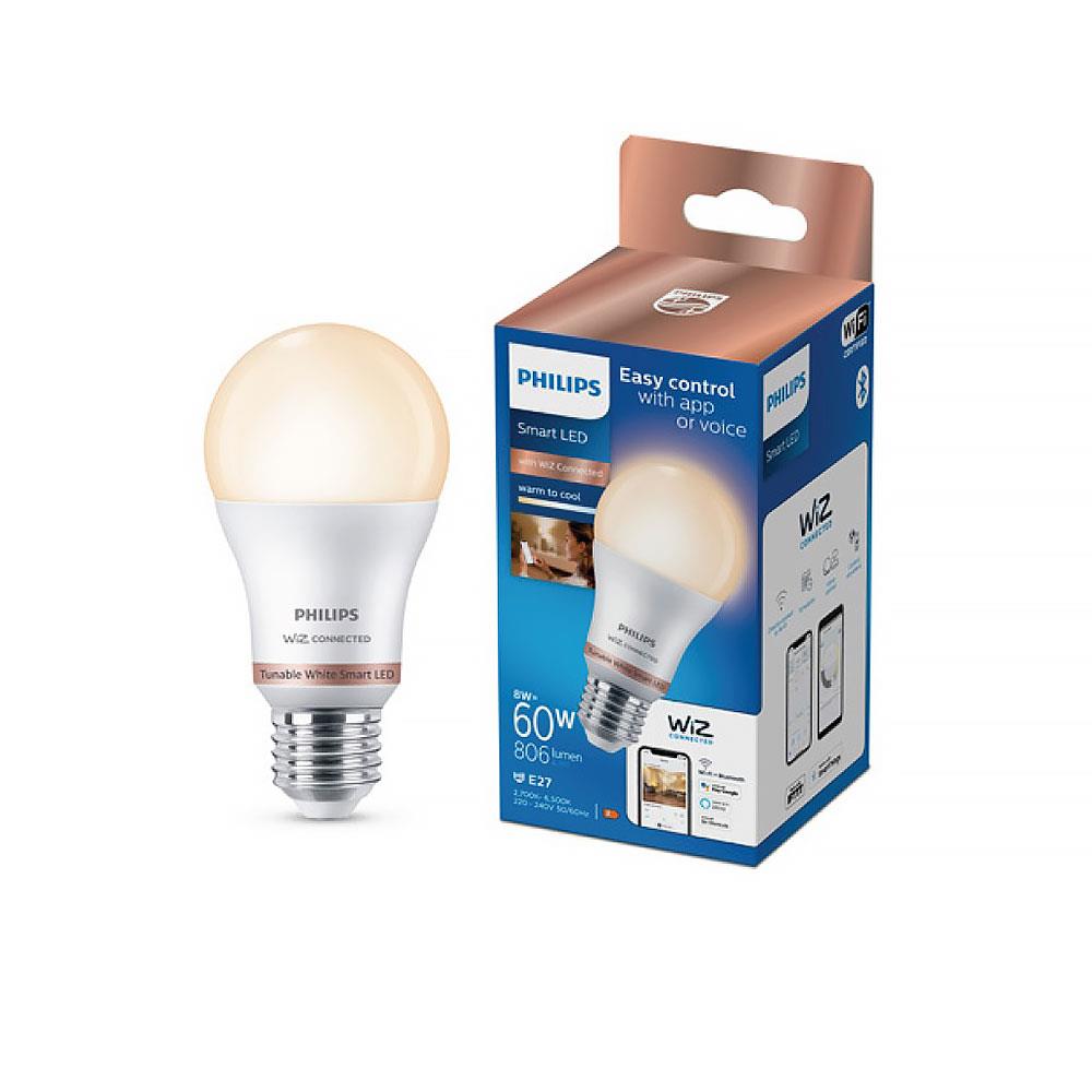 หลอด LED PHILIPS WIZ CONNECTED 8 วัตต์ DAYLIGHT/COOLWHITE/WARMWHITE E27 WIFI BLUETOOTH