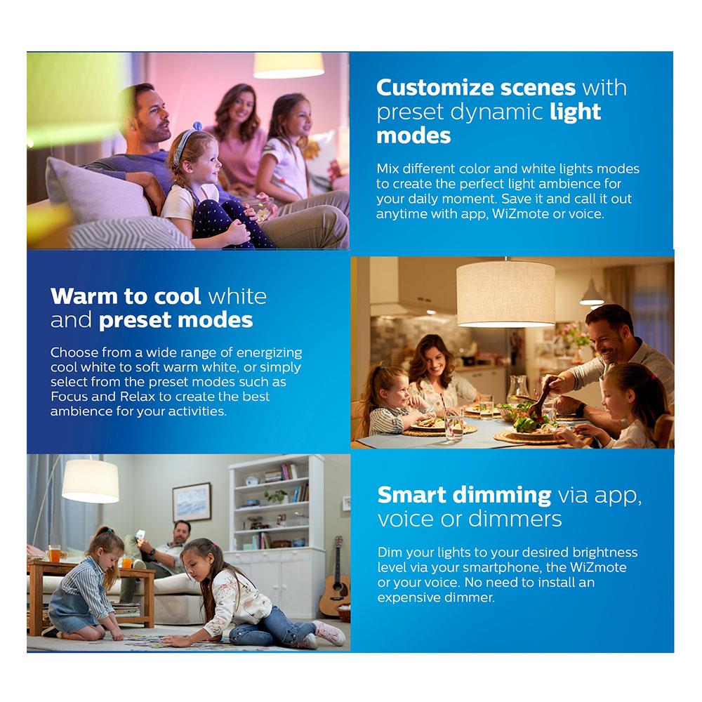 หลอด LED PHILIPS WIZ CONNECTED 8 วัตต์ DAYLIGHT/COOLWHITE/WARMWHITE E27 WIFI BLUETOOTH