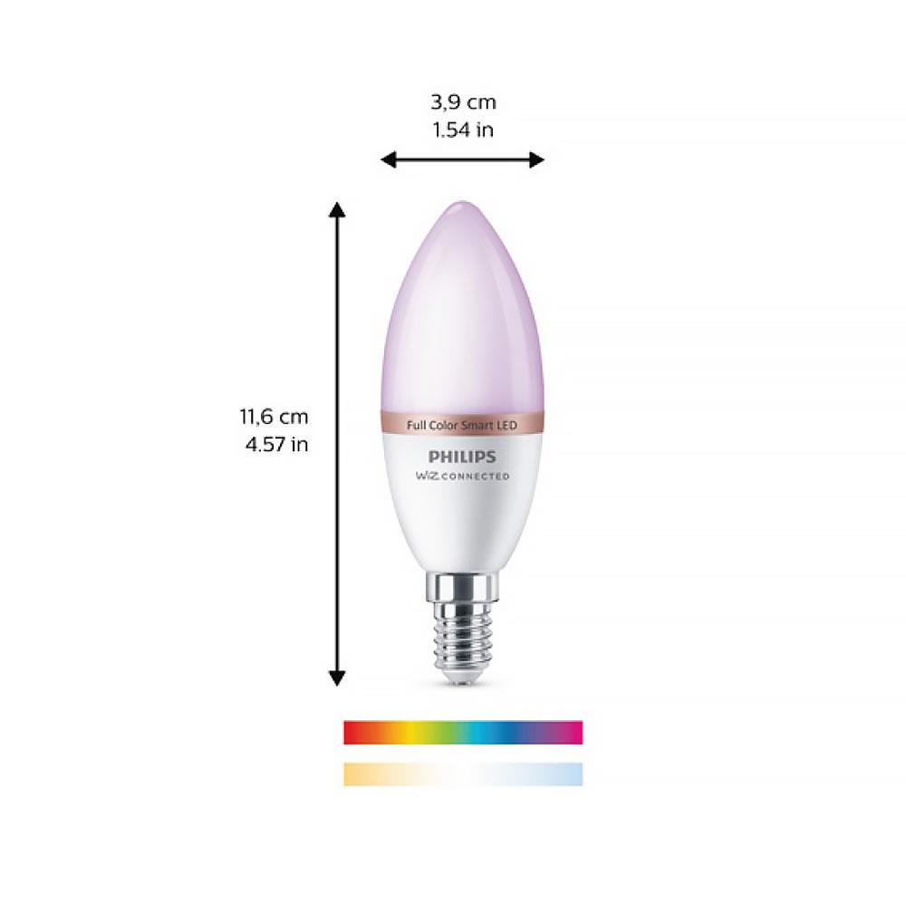 หลอด LED PHILIPS WIZ CONNECTED 4.9 วัตต์ RGB E14 WIFI BLUETOOTH