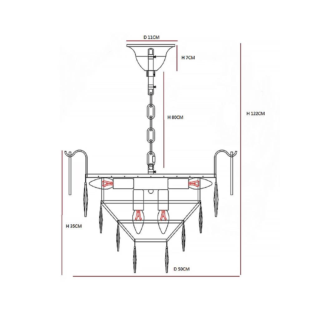 ไฟช่อ CARINI 8826-50 สีขาว/ทอง 1 หัว