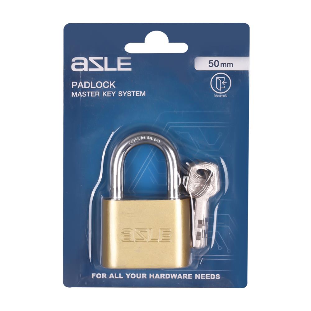 กุญแจลูกปืน AZLE 50 SB 50 มม. สีทองเหลืองขัดเงา