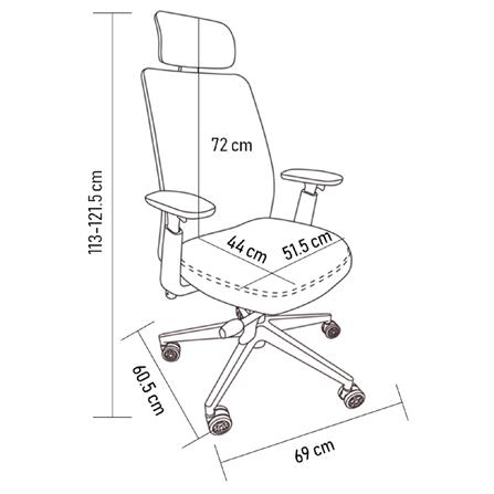 เก้าอี้สำนักงาน FURDINI DOMINIC ตาข่าย/ผ้า สีเทา_16