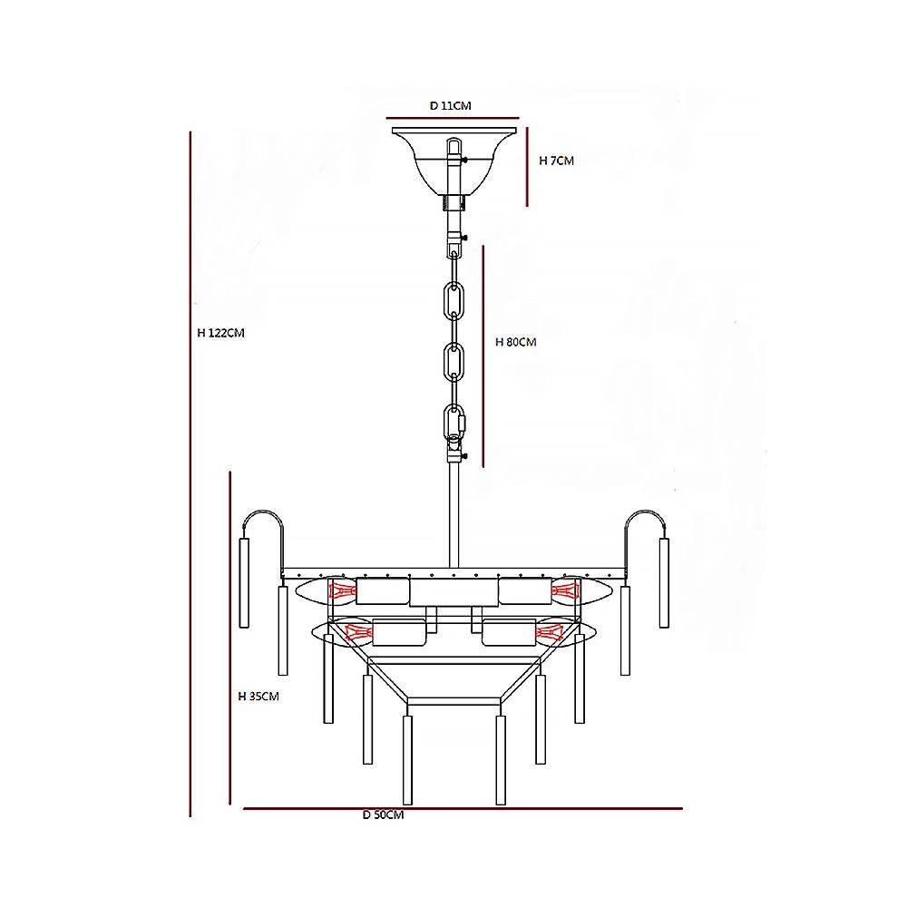ไฟช่อ CARINI 8850-50 สีดำ/ทอง/ขาว 1หัว