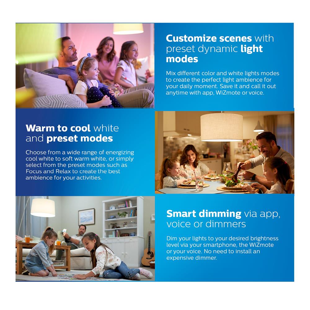 ดาวน์ไลท์ LED PHILIPS WIZ CONNECTED 4 นิ้ว 9 วัตต์ DAYLIGHT/COOL WHITE/WARM WHITE สีขาว