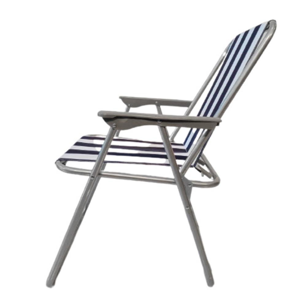 เก้าอี้สนาม NL HOME ลายเส้น สีน้ำเงิน/ขาว