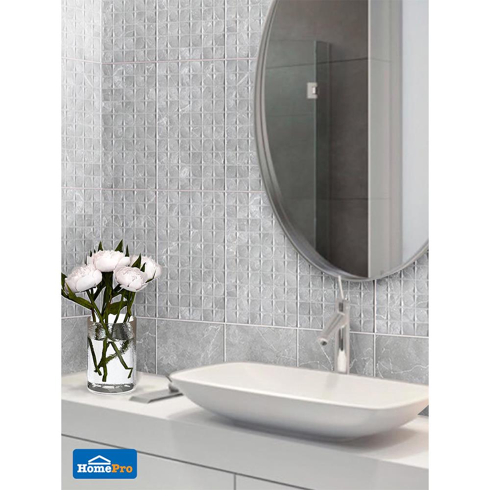 กระเบื้องผนัง 10x16 นิ้ว COTTO ริตา เดคโค เทา PM (ION)