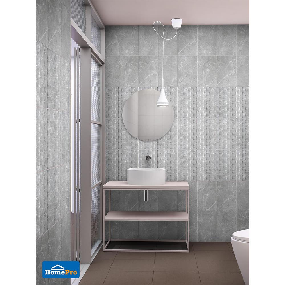 กระเบื้องผนัง 10x16 นิ้ว COTTO ริตา เดคโค เทา PM (ION)