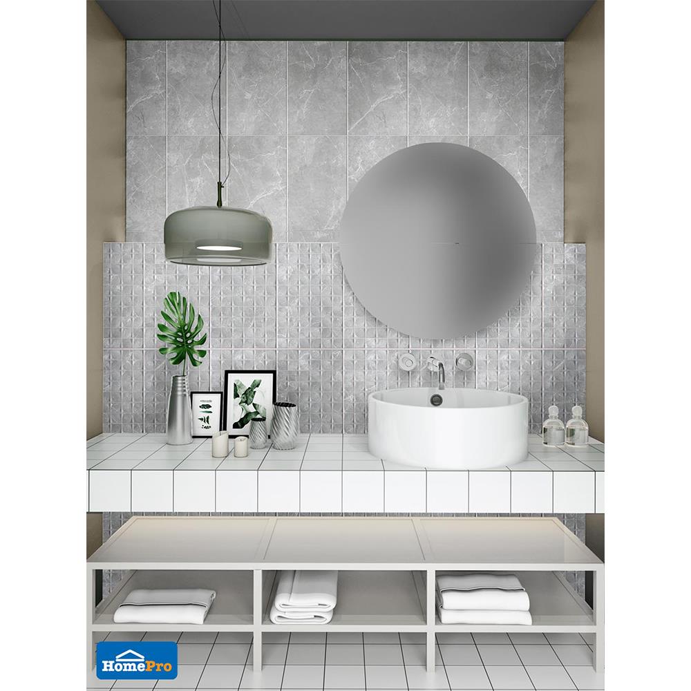 กระเบื้องผนัง 10x16 นิ้ว COTTO ริตา เดคโค เทา PM (ION)