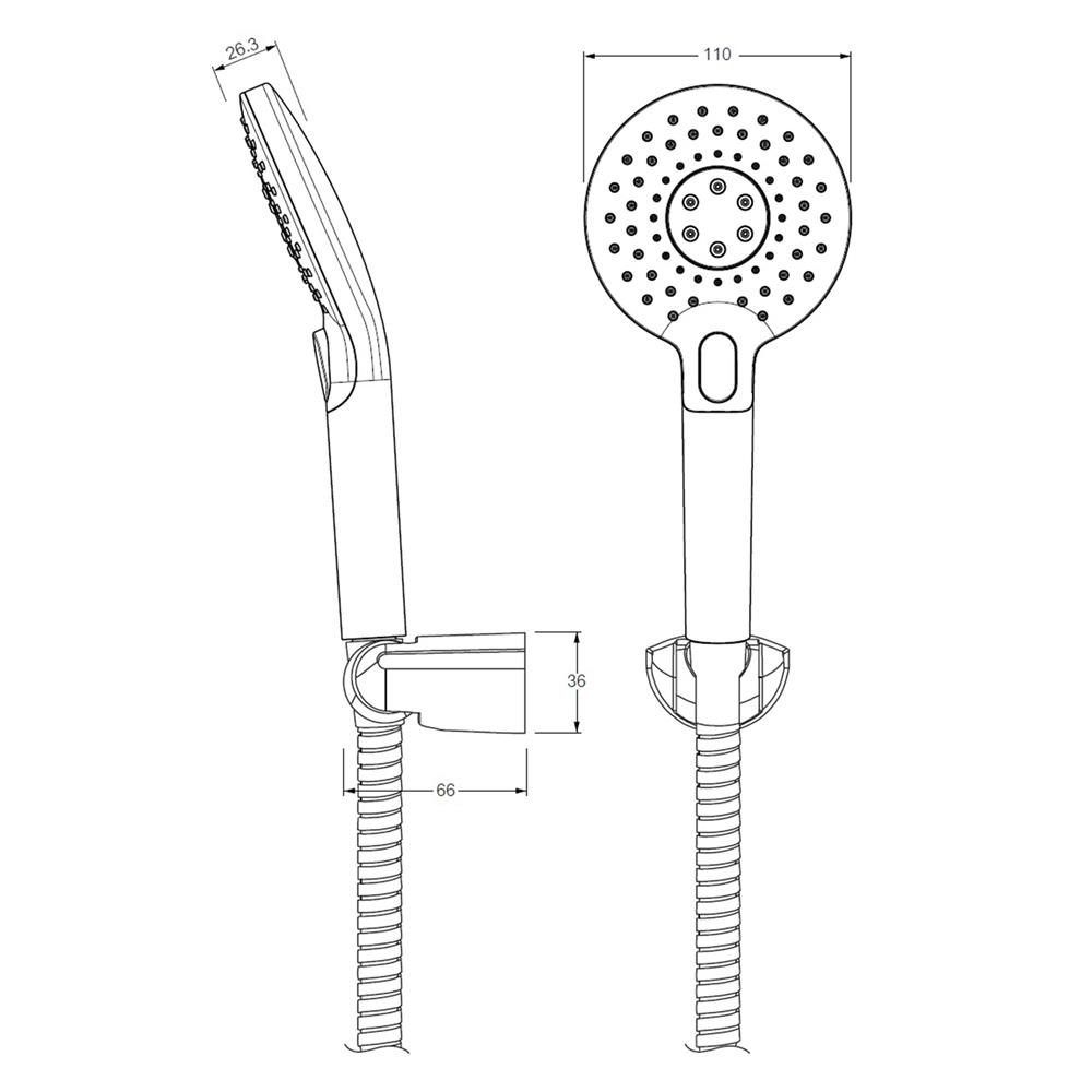 ชุดฝักบัวสายอ่อน 3 ระดับ HAFELE 495.60.683 สีโครม