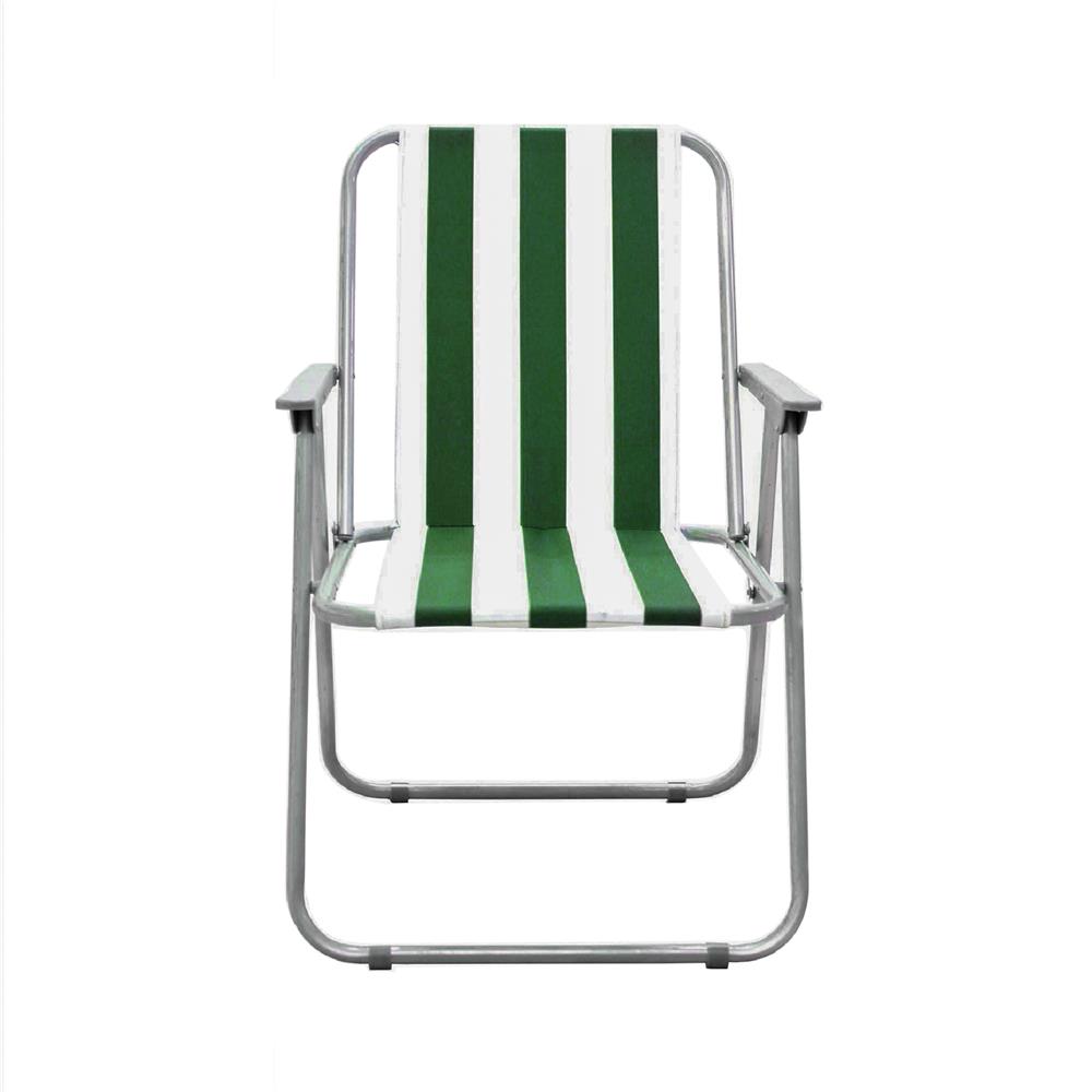 เก้าอี้สนาม NL HOME ลายเส้น สีเขียว/ขาว