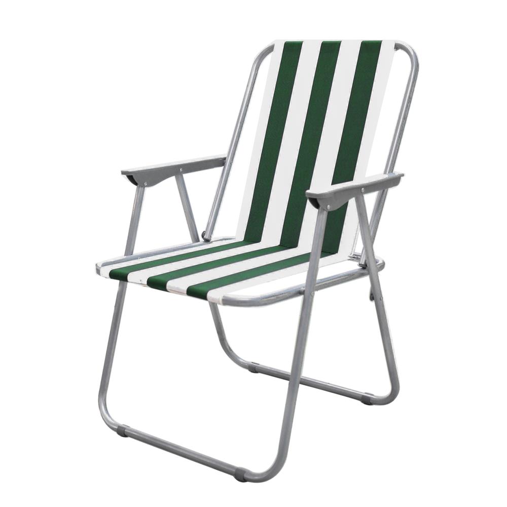 เก้าอี้สนาม NL HOME ลายเส้น สีเขียว/ขาว