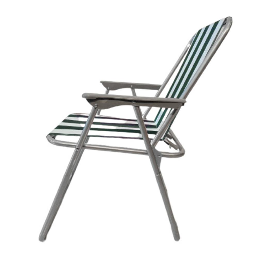 เก้าอี้สนาม NL HOME ลายเส้น สีเขียว/ขาว