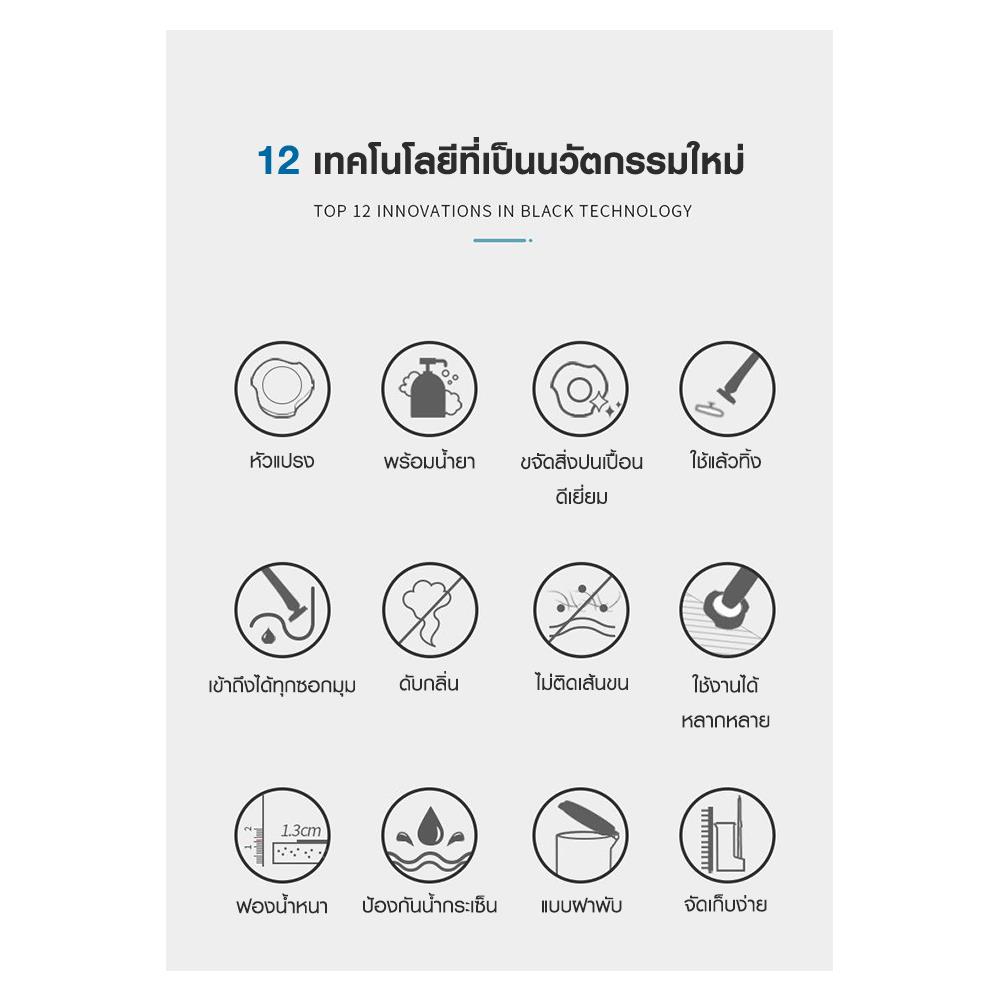 ชุดแปรงล้างสุขภัณฑ์/หัวแปรง 12 ชิ้น ACCO NAMI สีขาว