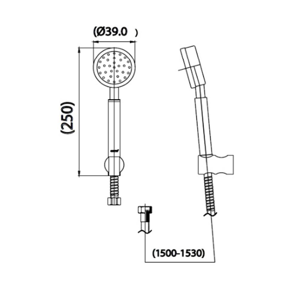 ชุดฝักบัวสายอ่อน 1 ระดับ COTTO ZH021SA(HM) สเตนเลส