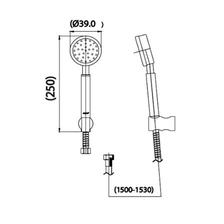 ชุดฝักบัวสายอ่อน 1 ระดับ COTTO ZH021SA(HM) สเตนเลส_1