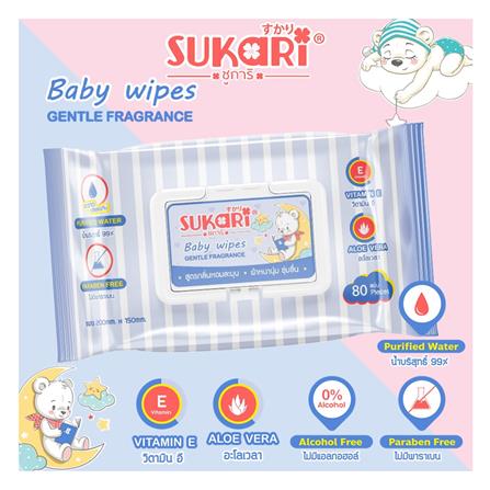 ผ้าเช็ดทำความสะอาด SUKARI BABY CLEAN GENTLE 80 แผ่น_3
