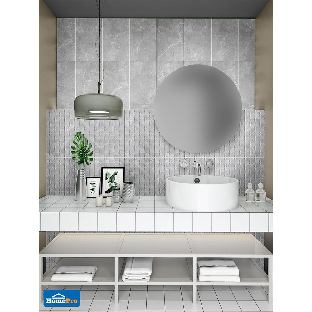 กระเบื้องผนัง 10x16 นิ้ว COTTO ริตา เทา PM (ION) 1 ตร.ม.