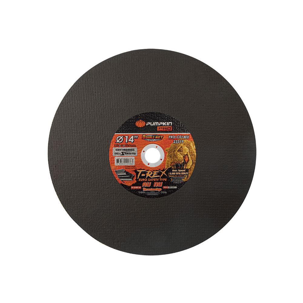 ใบตัดไฟเบอร์ตัดเหล็ก PUMPKIN T-REX EURO DOUBLE 14 นิ้ว X 3 มม. สีดำ