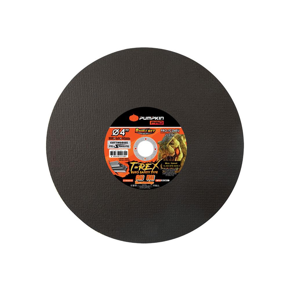 ใบตัดไฟเบอร์ตัดเหล็ก PUMPKIN T-REX EURO DOUBLE 4 นิ้ว X 1 มม. สีดำ