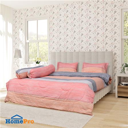 ชุดผ้าปูที่นอน 6 ฟุต 7 ชิ้น HOME LIVING STYLE MOTIVE สีส้ม_0