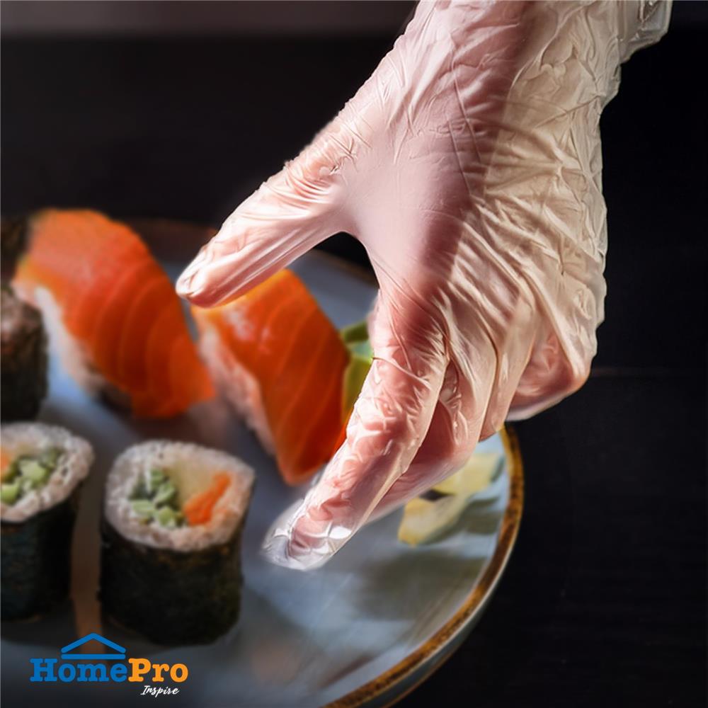 ถุงมือพลาสติกอเนกประสงค์ DEXZON FREE SIZE สีใส แพ็ก 200 ชิ้น