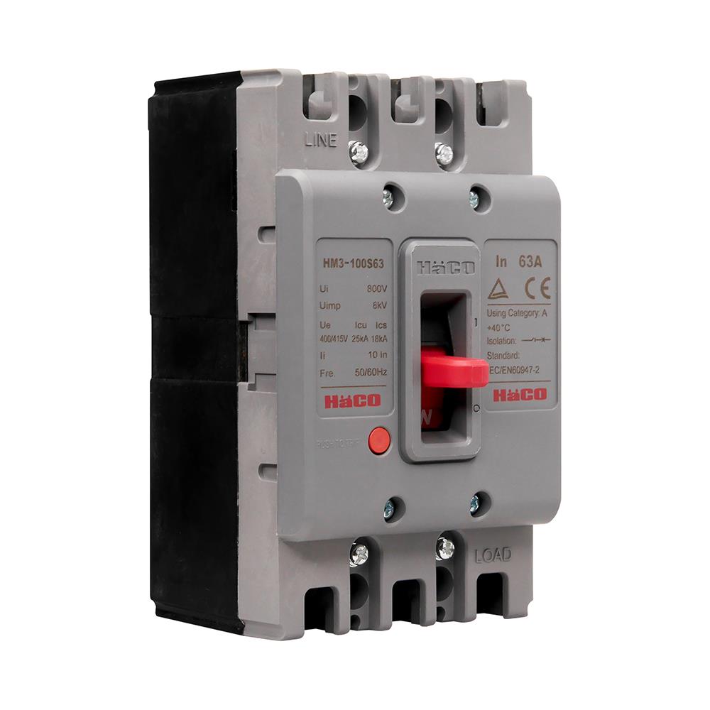 เมนเซอร์กิตเบรกเกอร์ 63 แอมป์ 3 เฟส HACO รุ่น MCCB