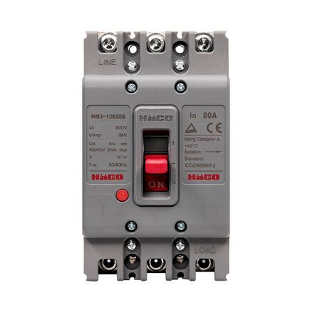 เมนเซอร์กิตเบรกเกอร์ 80 แอมป์ 3 เฟส HACO รุ่น MCCB
