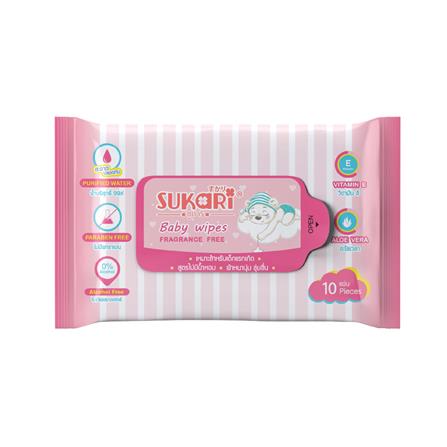 ผ้าเช็ดทำความสะอาด SUKARI BABY WIPES ไม่มีน้ำหอม 10 แผ่น (แพ็ก 5 ชิ้น)_2