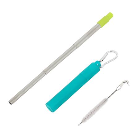 หลอด+แปรงทำความสะอาดพกพา KECH สีเขียว_0