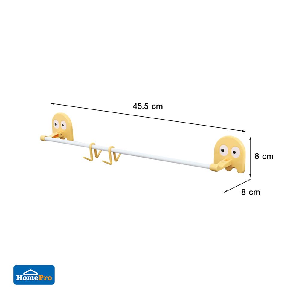 ราวแขวนติดเทปกาวรูปหัวปลาหมึก PLIM 45.5 ซม. สีขาว
