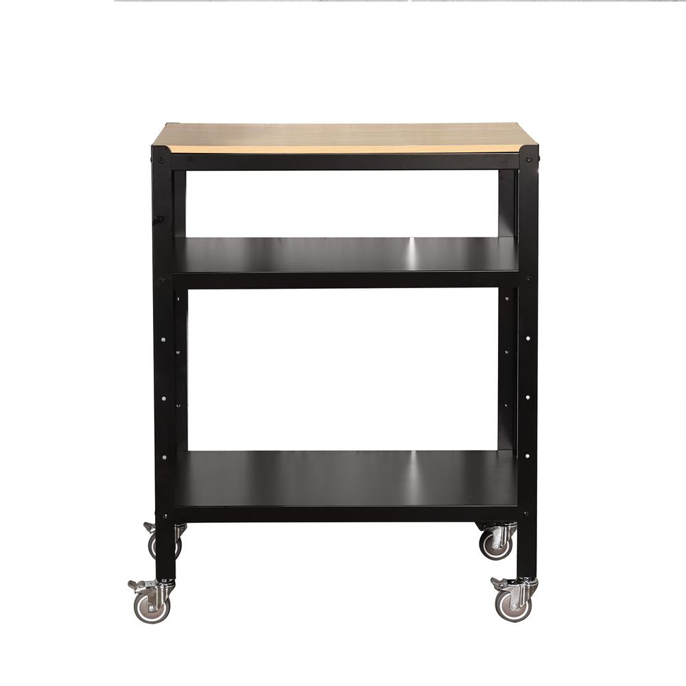 ชั้นวาง 3 ชั้น มีล้อ FURDINI ZIR3-9643 สีดำ/ไวท์โอ๊ค