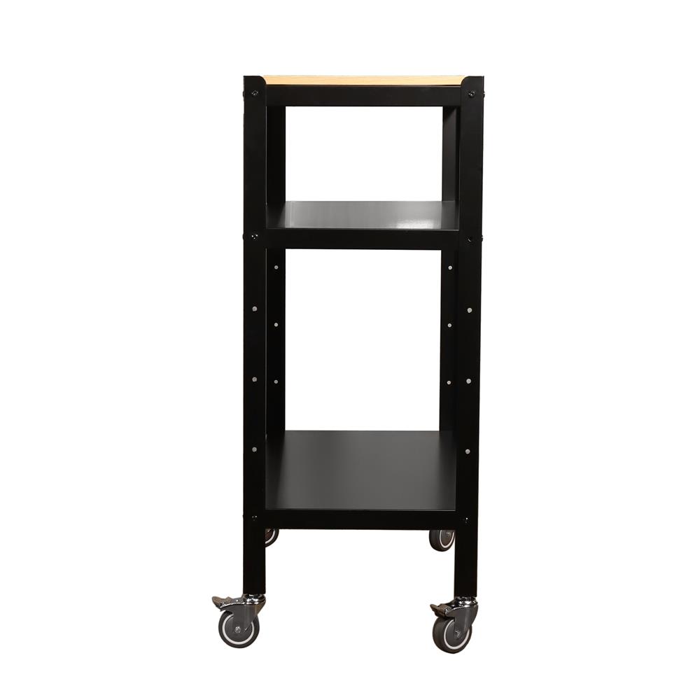 ชั้นวาง 3 ชั้น มีล้อ FURDINI ZIR3-9643 สีดำ/ไวท์โอ๊ค