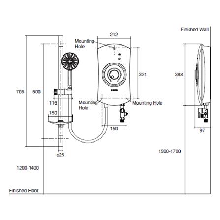เครื่องทำน้ำอุ่น ENGLEFIELD K-27846X-WH 4,500 วัตต์ สีขาวมุก_4