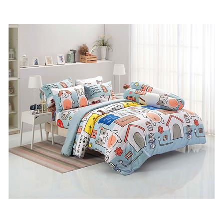 ชุดผ้าปูที่นอน 6 ฟุต 6 ชิ้น TULIP หมาจ๋า 60204-DLC093