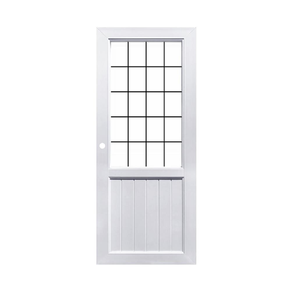 ประตู UPVC กระจกนิรภัย ECO-DOOR S1 80X200 ซม. เจาะลูกบิด
