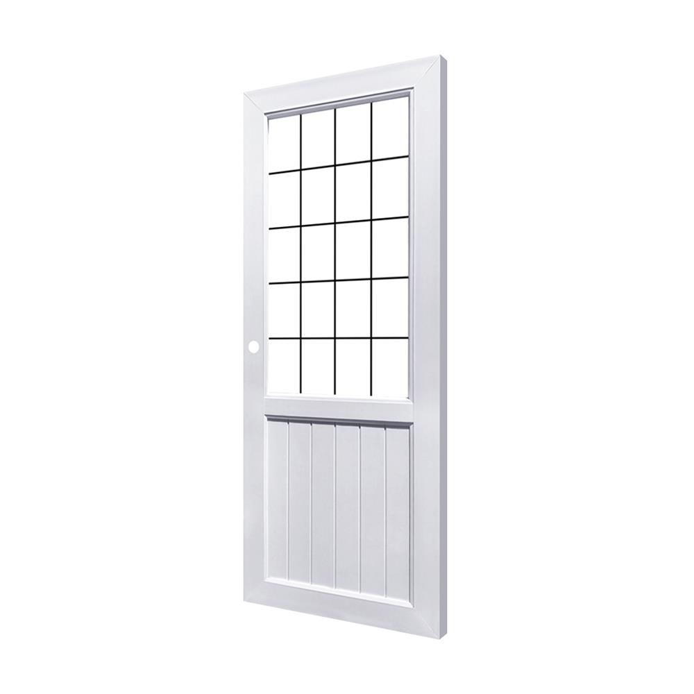 ประตู UPVC กระจกนิรภัย ECO-DOOR S1 80X200 ซม. เจาะลูกบิด