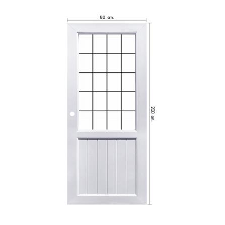 ประตู UPVC กระจกนิรภัย ECO-DOOR S1 80X200 ซม. เจาะลูกบิด_4