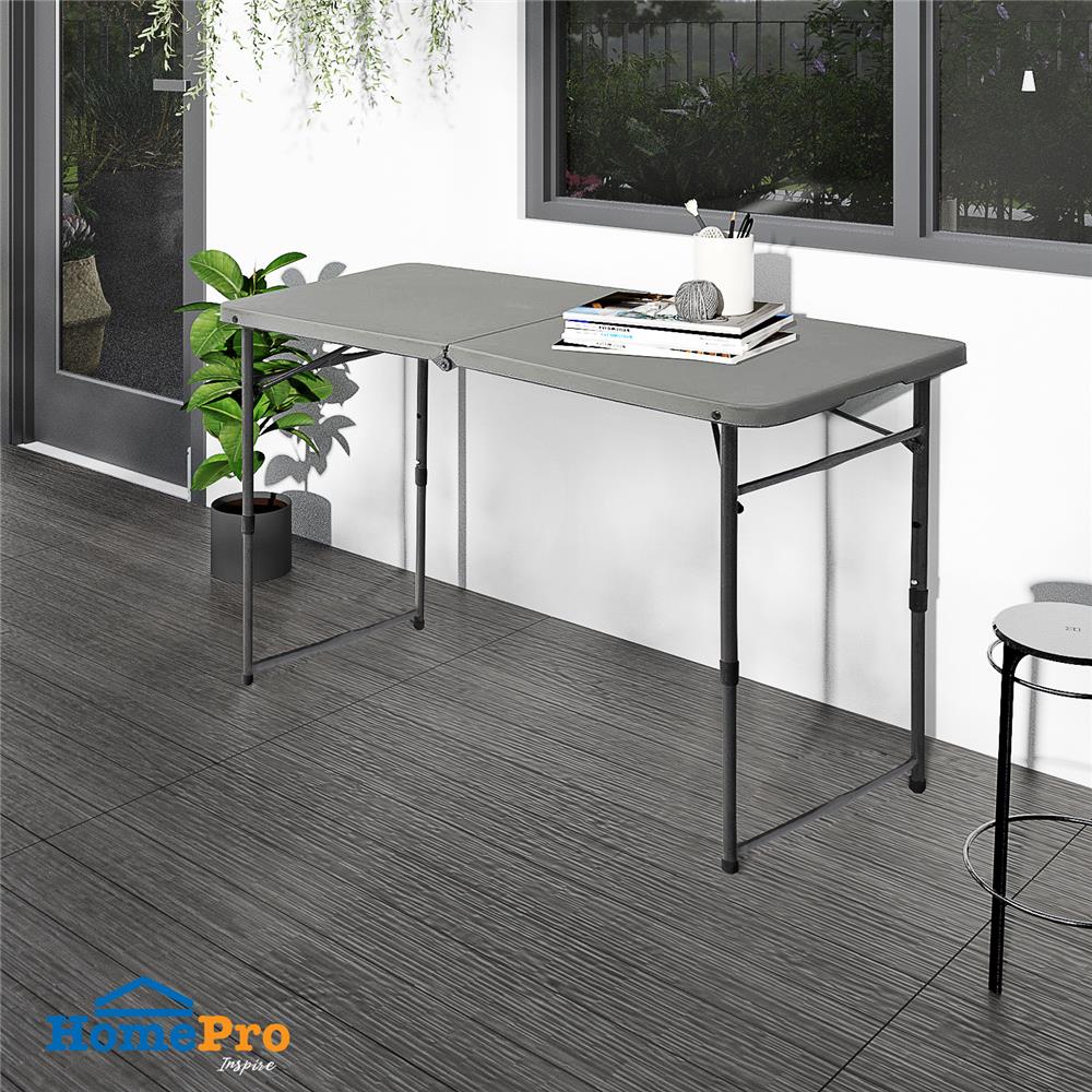 โต๊ะอเนกประสงค์พับครึ่ง 3 ระดับ SPRING 120 ซม. สีเทา